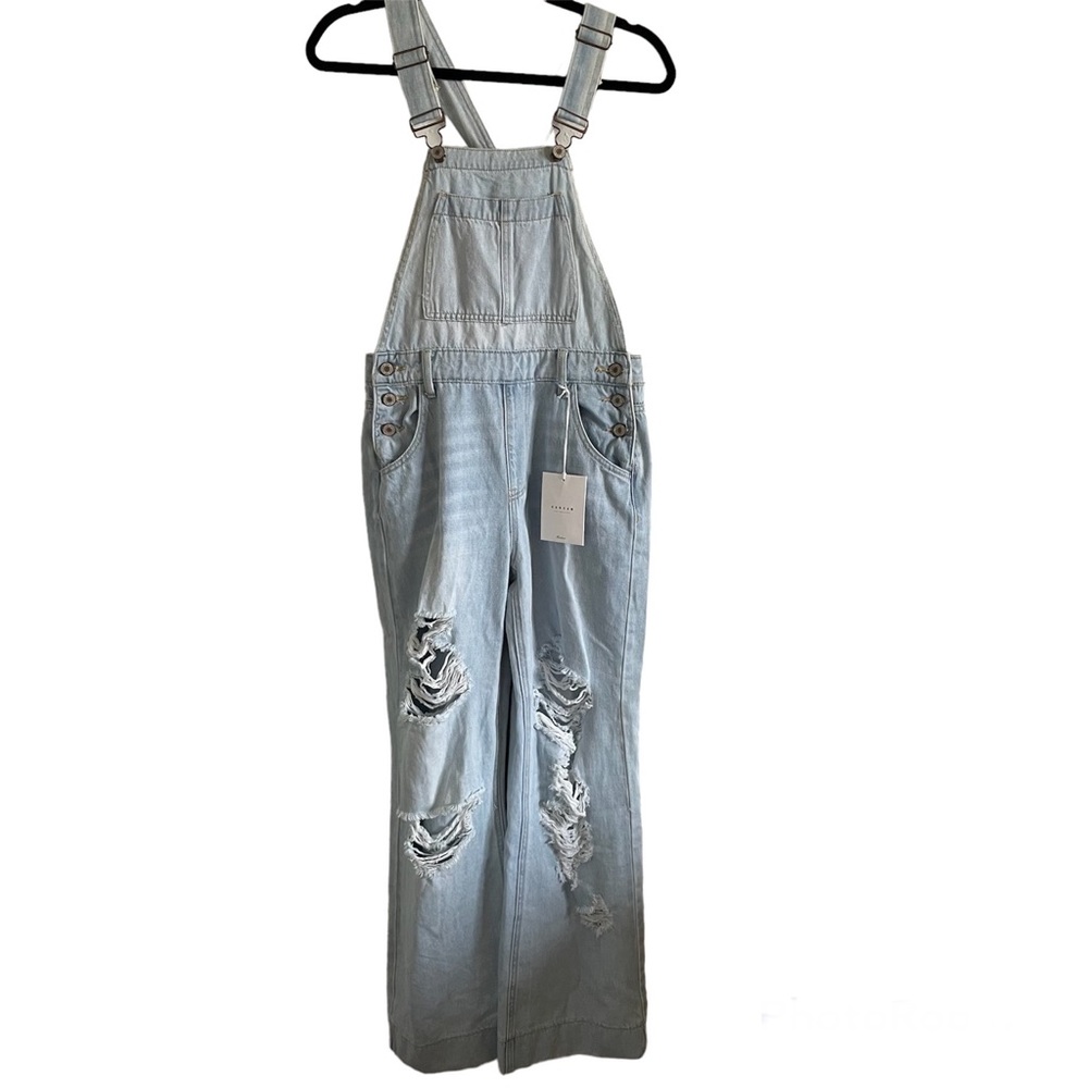 KanCan light denim overalls small nwt